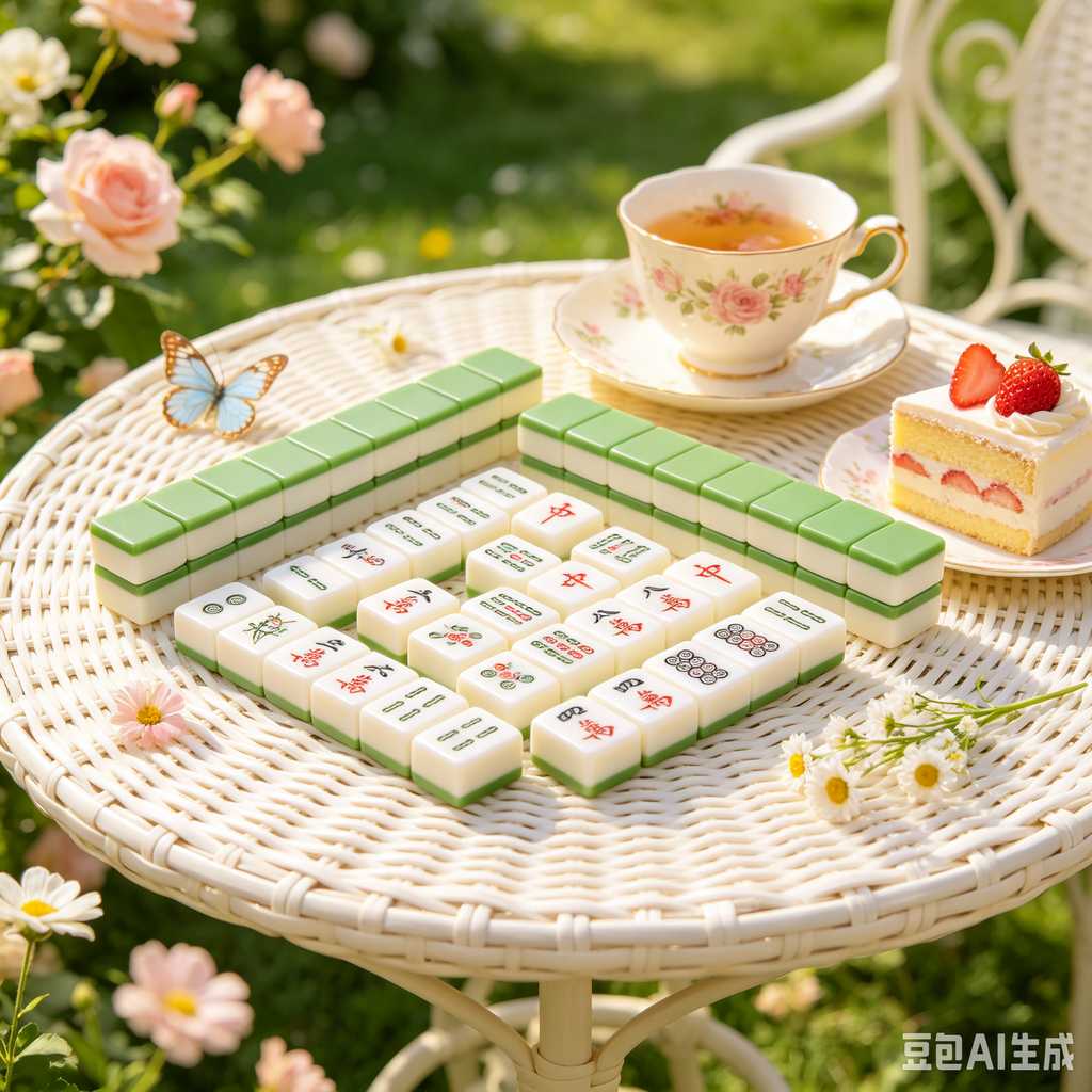 gradient green mahjong set